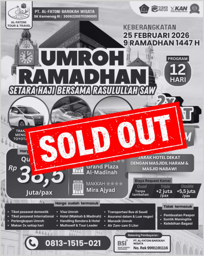 PAKET UMROH RAMADHAN 2026 PROGRAM 12 HARI (SOLD OUT)