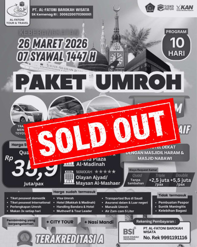 PAKET UMROH BULAN SYAWAL (SOLD OUT)